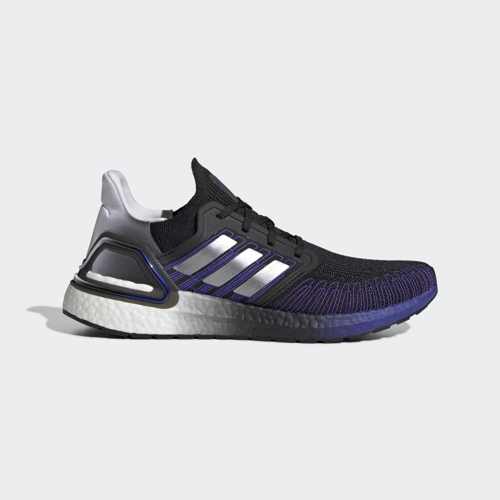 Adidasi Alergare Adidas Ultraboost 20 Barbati Romania - Negrii/Argintii Metal/Albi FV0033